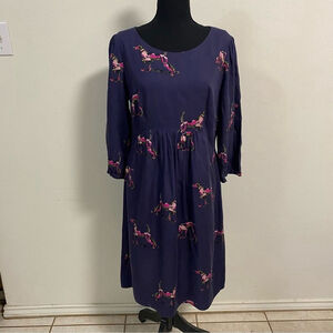 Boden Pointer Hunting Dog Dress Dark Plum Size 8L
